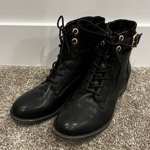 Black Leather Aldo Combat Boots size 7.5